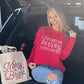 Christmas Shopping Crewneck Sweatshirt- Red