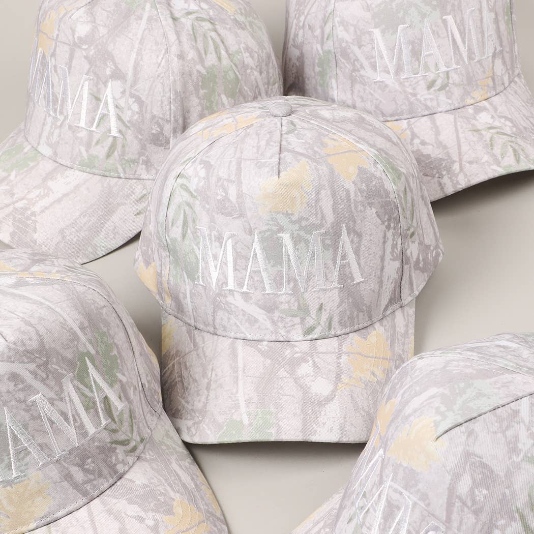 MAMA Embroidered Camo Baseball Cap