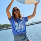 Boatin' And Floatin' Blue Graphic Tee