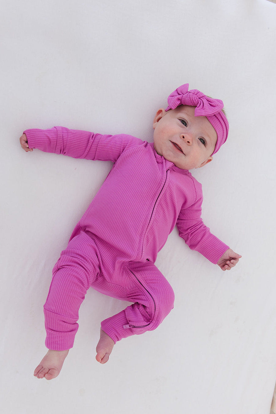 Rainbow Royal Ribbed Zippy Pajama
