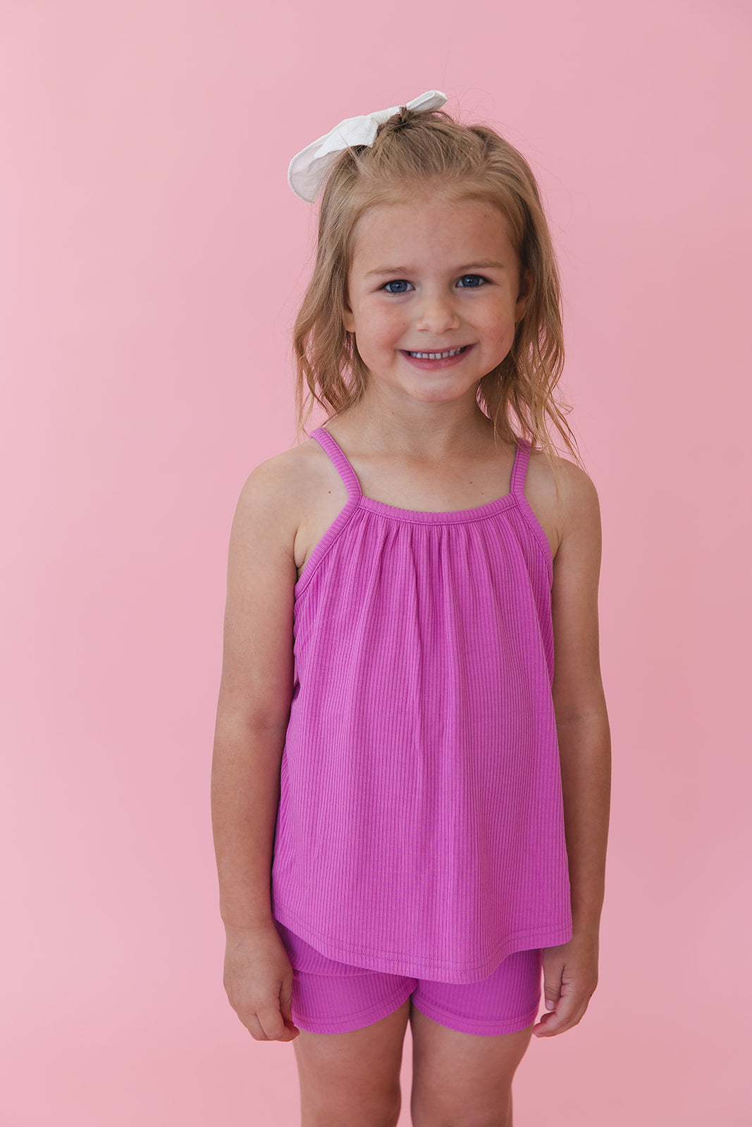 Rainbow Royal Ribbed Tank Short Set