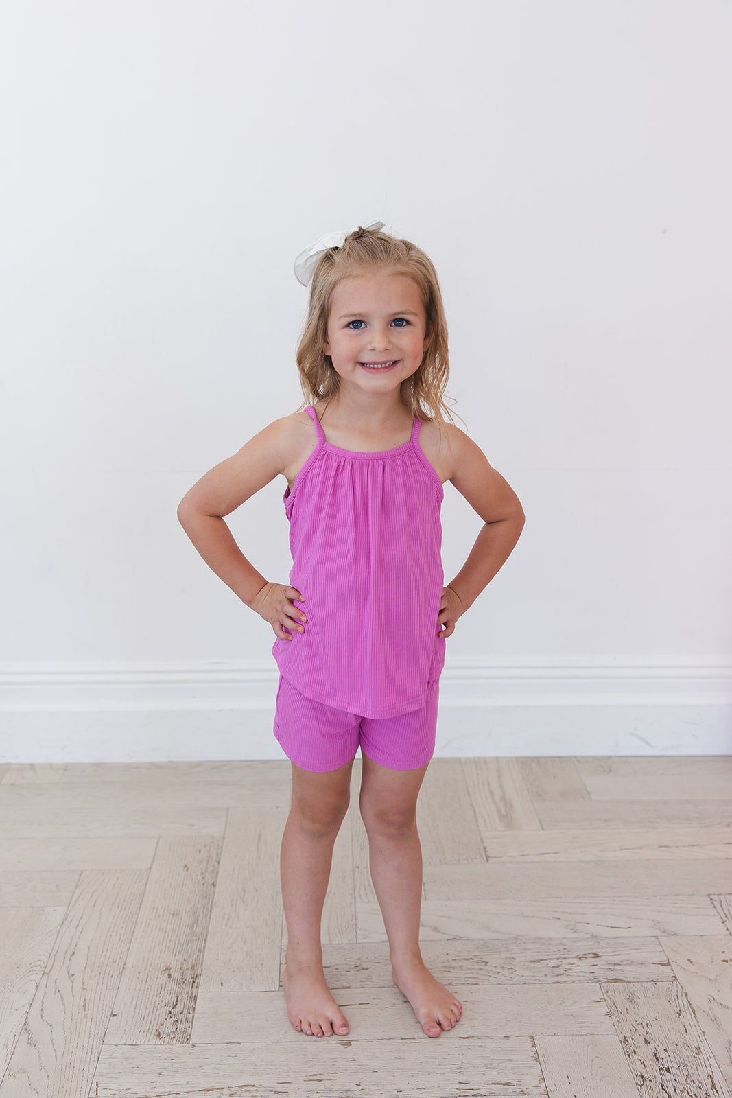Rainbow Royal Ribbed Tank Short Set