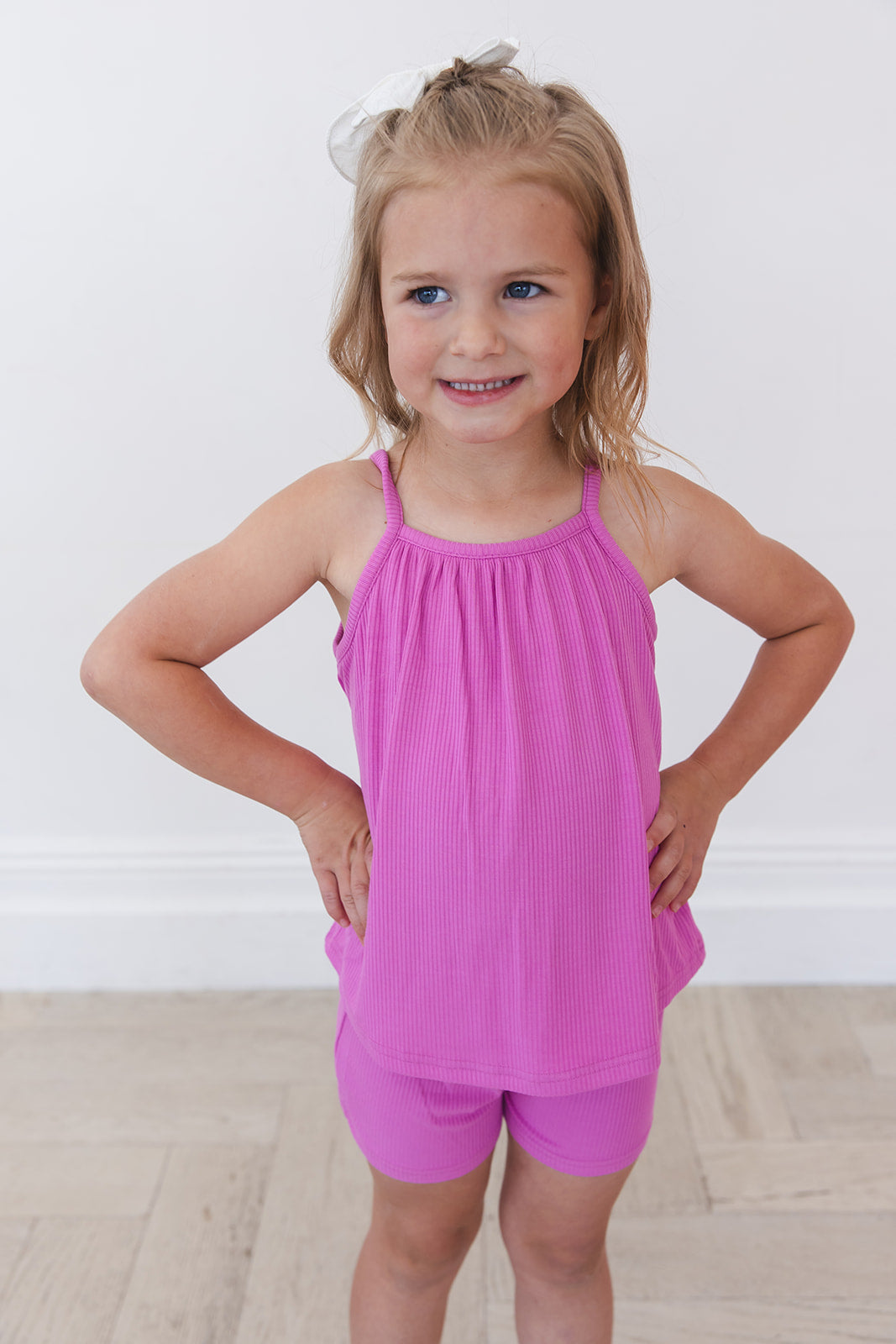 Rainbow Royal Ribbed Tank Short Set