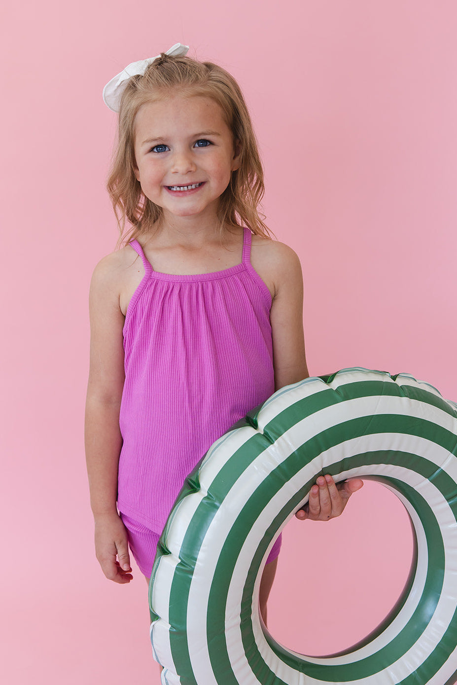 Rainbow Royal Ribbed Tank Short Set