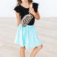 Black Short Sleeve Flutter Sleeve Leotard