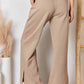 RISEN Lia Wide Waistband Slit Wide Leg Pants