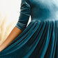 Denim Blue Velvet Twirl Dress