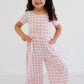 Falling for Luxe- Bubblegum Check Romper