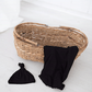 Black Swaddle Blanket and Hat Set