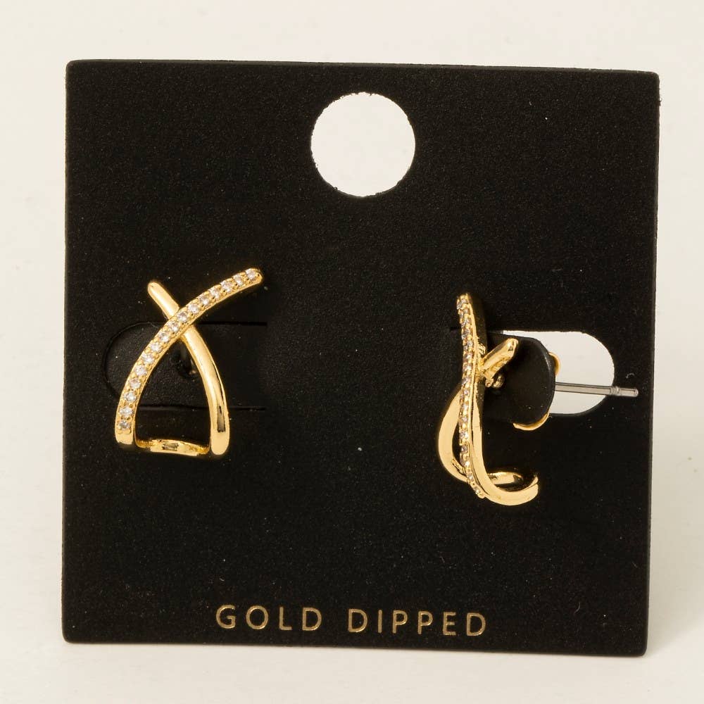 Twilight Twist Pave Knot Hoop Earrings