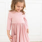 Vintage Pink 3/4 Sleeve Pocket Twirl Dress