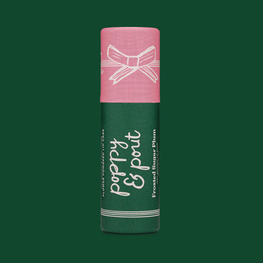 Poppy & Pout Frosted Sugar Plum Lip Balm, Limited Holiday Edition