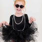 Black 3/4 Sleeve Tutu Leotard