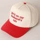 Put It On My Husband's Tab Embroidered Baseball Cap- Red