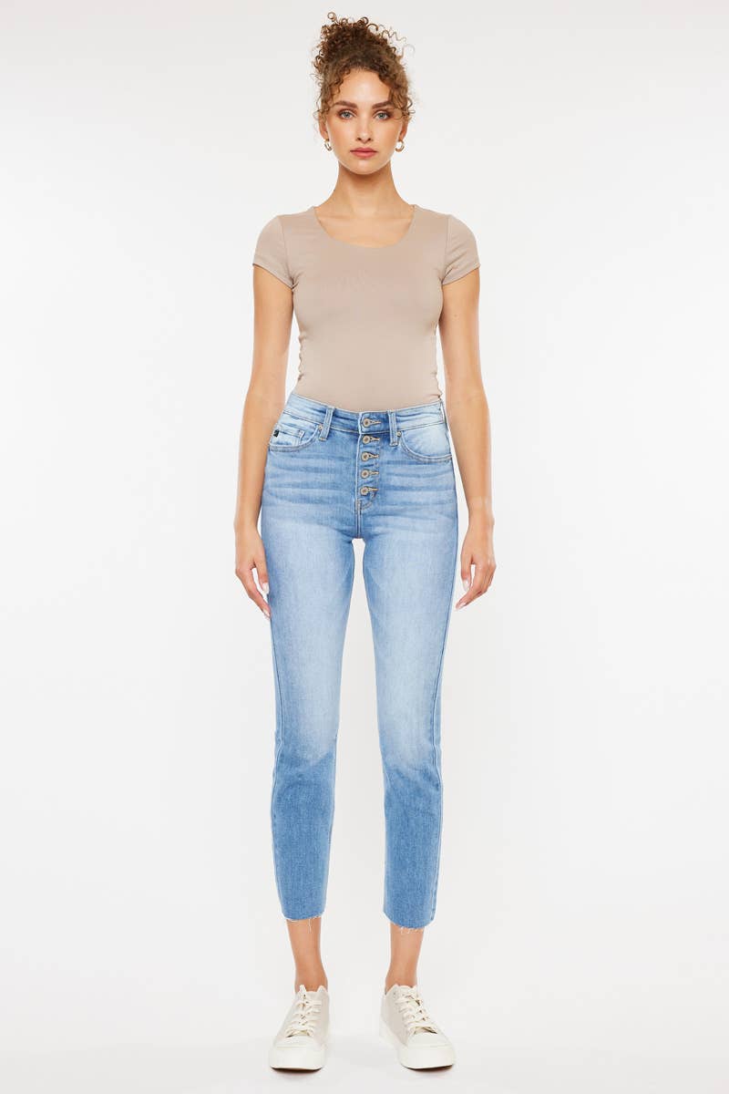 Kan Can Shay High Rise Skinny Straight Jeans