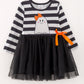 Fall Halloween Ghost Baby Girls Tutu Skirt Long Sleeve Stripe Dress