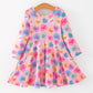 Toddler Girls Valentine Dress – Colorful Candy Heart Print Outfit