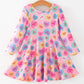 Toddler Girls Valentine Dress – Colorful Candy Heart Print Outfit