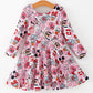Valentine's Day Character Camera Print Girls' Dress