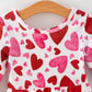 Toddler Girls Valentine Cute Pink Red Heart Print Dress
