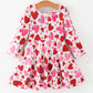 Toddler Girls Valentine Cute Pink Red Heart Print Dress