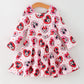 Valentine's Day Girls Long Sleeve Dress – Pink Character Heart Outfit