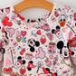 Valentine's Day Girls Balloon Fireworks Character Print Long Sleeve Dress
