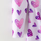 Girls Valentine's Day Cute Purple Heart Polka Dot Dress