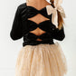 Black Velvet | Bow Back Long Sleeve Top