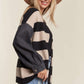 Winnie Denim Sleeve Striped Cardigan