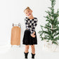 Checkered Bow | CROPPED Bow Back Long Sleeve Top