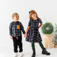 Black Plaid | Scoop Back Dress