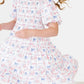 Vintage Flags Smocked Ruffle Dress