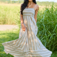 Come Sail Away Neutral Striped Maxi Dress