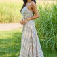 Come Sail Away Neutral Striped Maxi Dress