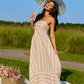 Come Sail Away Neutral Striped Maxi Dress