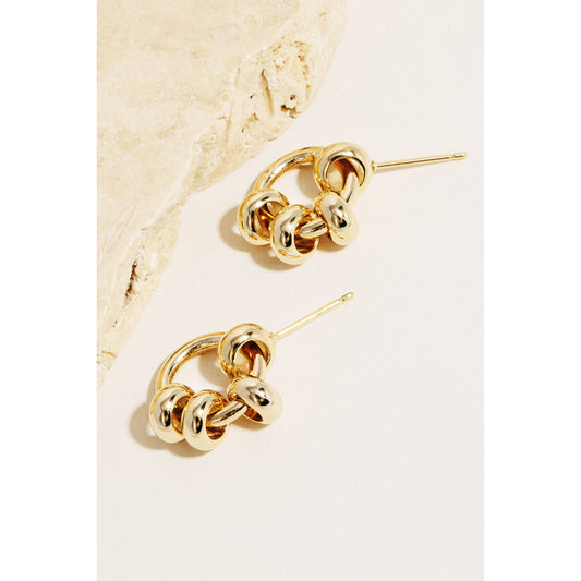 Mini Round Chain Stud Earrings