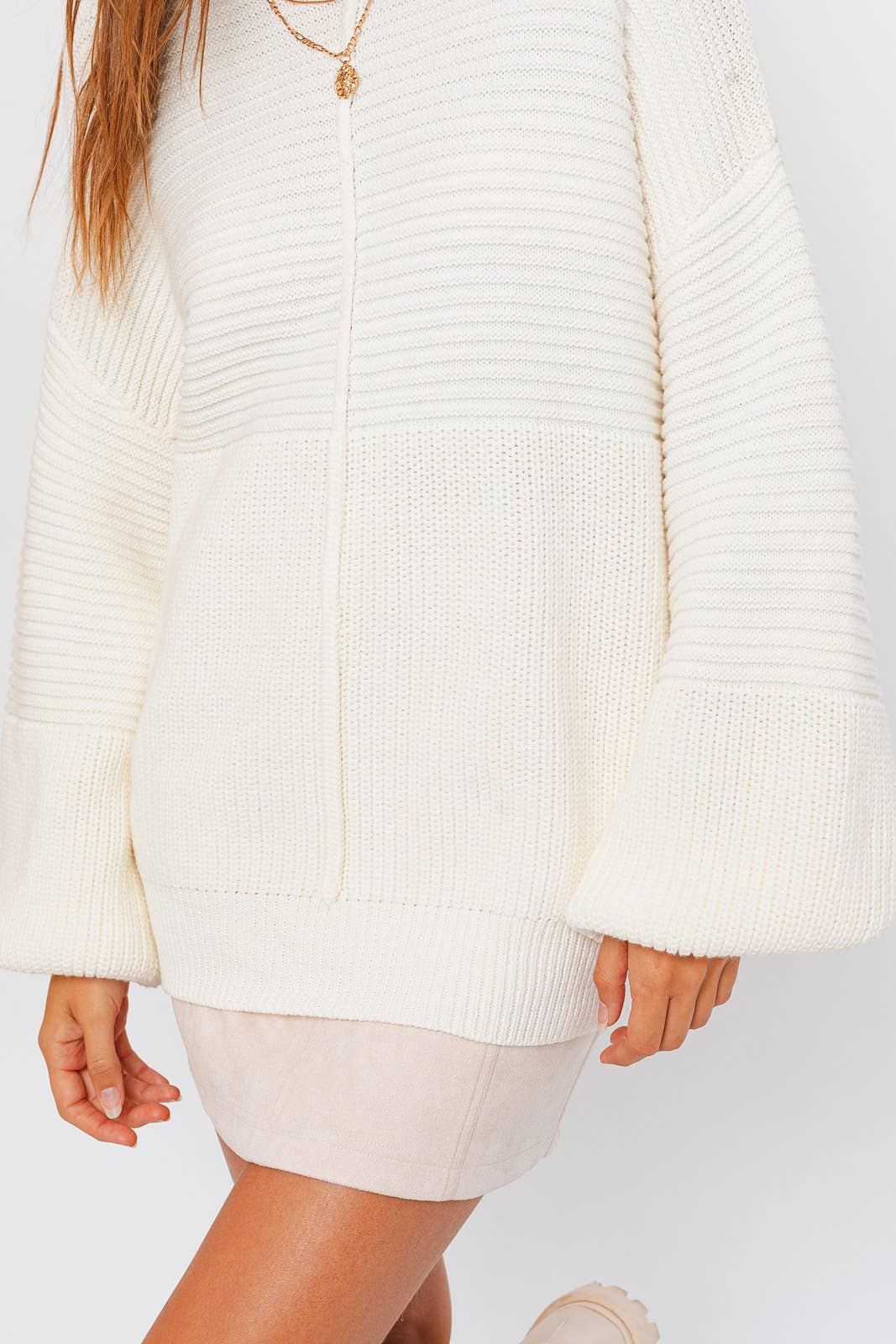 Vanilla Chai Ribbed Knitted Sweater