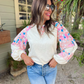 Magnolia Floral Balloon Sleeve Blouse