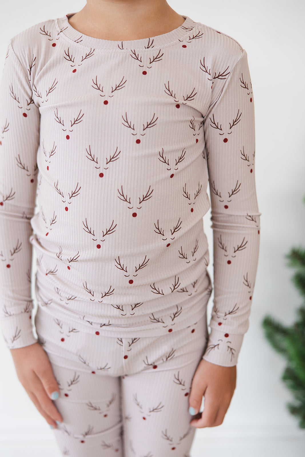 Reindeer Ridge Ribbed 2-Piece Pajama Set