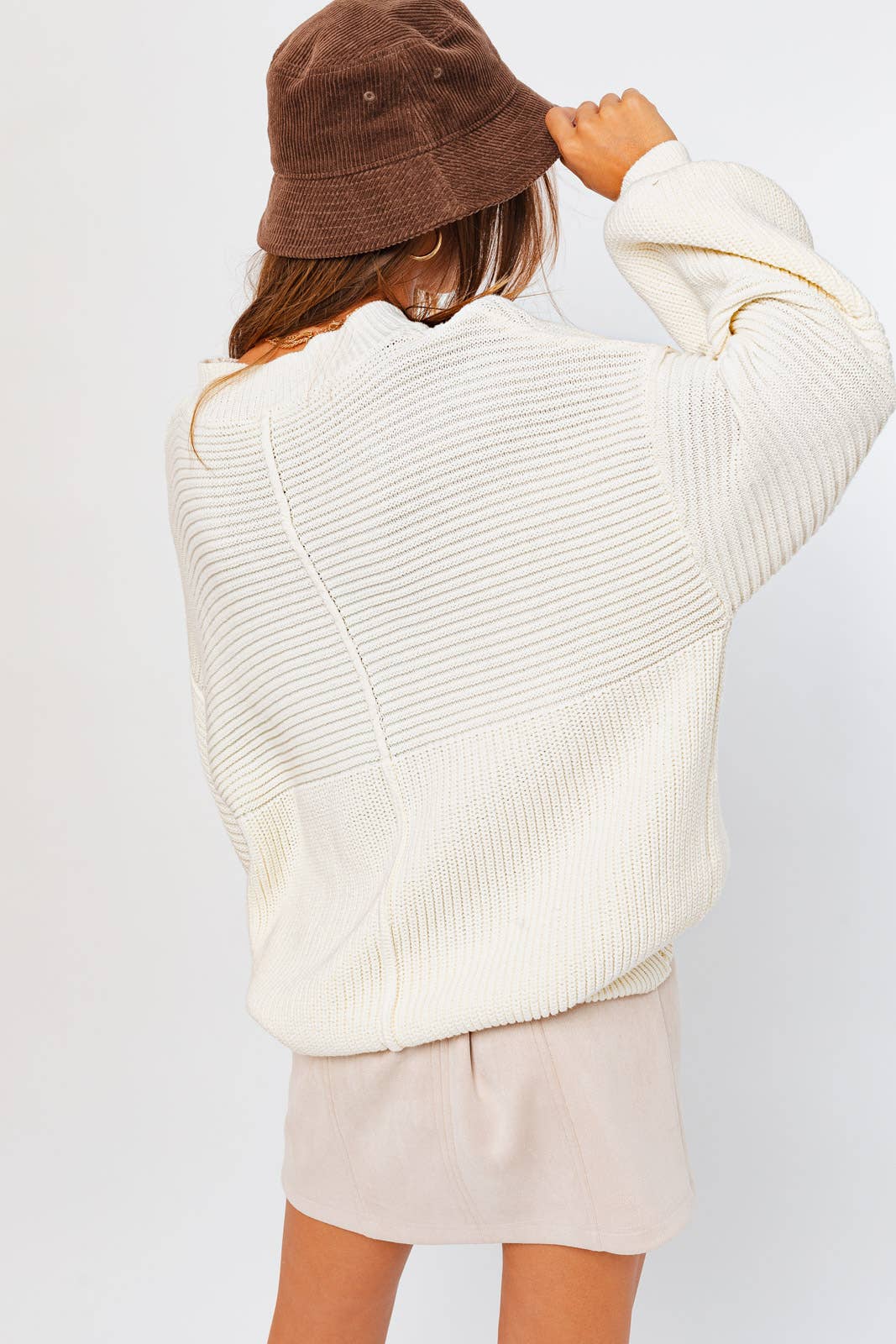 Vanilla Chai Ribbed Knitted Sweater