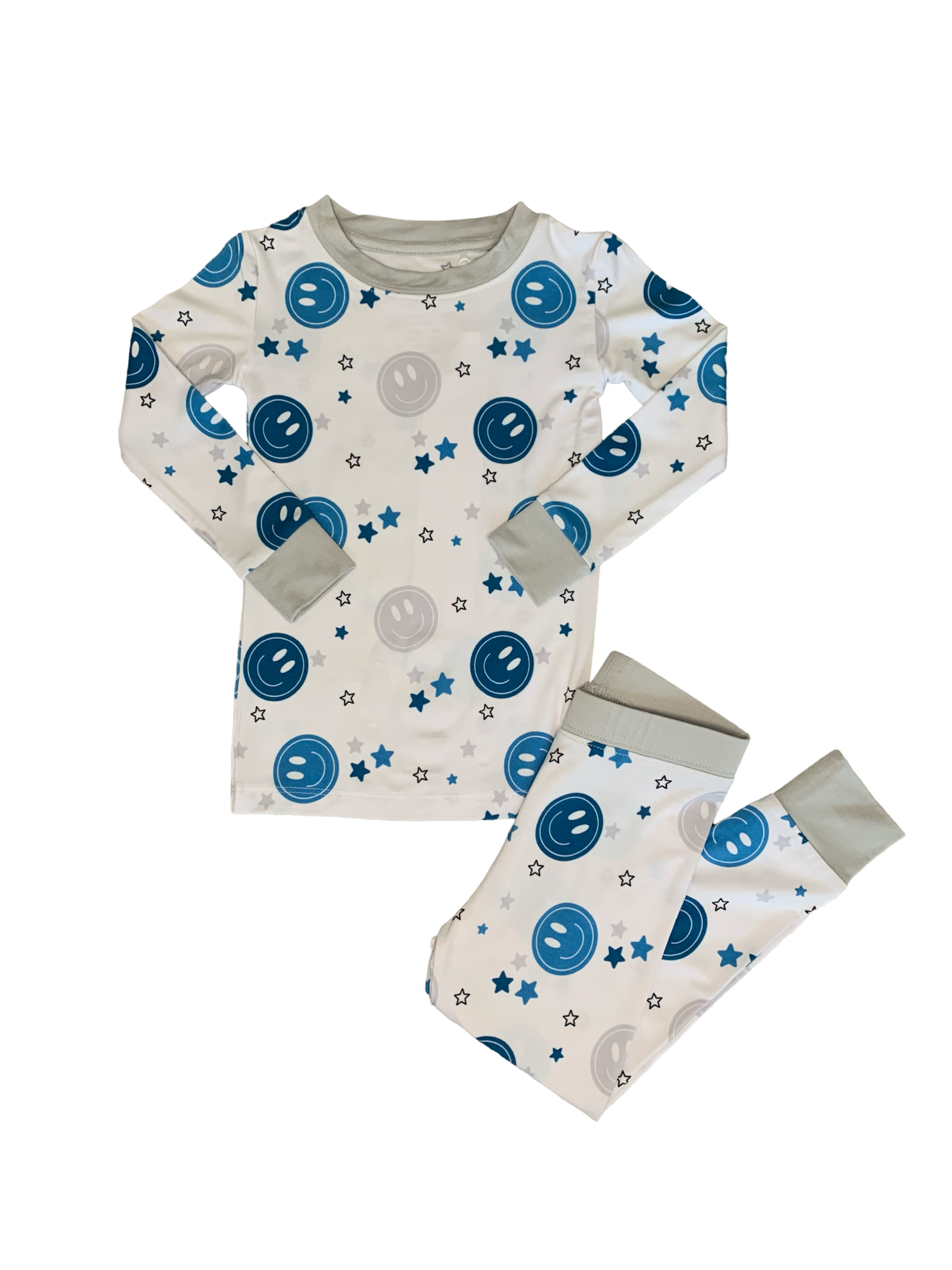 Blue Smiley 2-Piece Pajamas