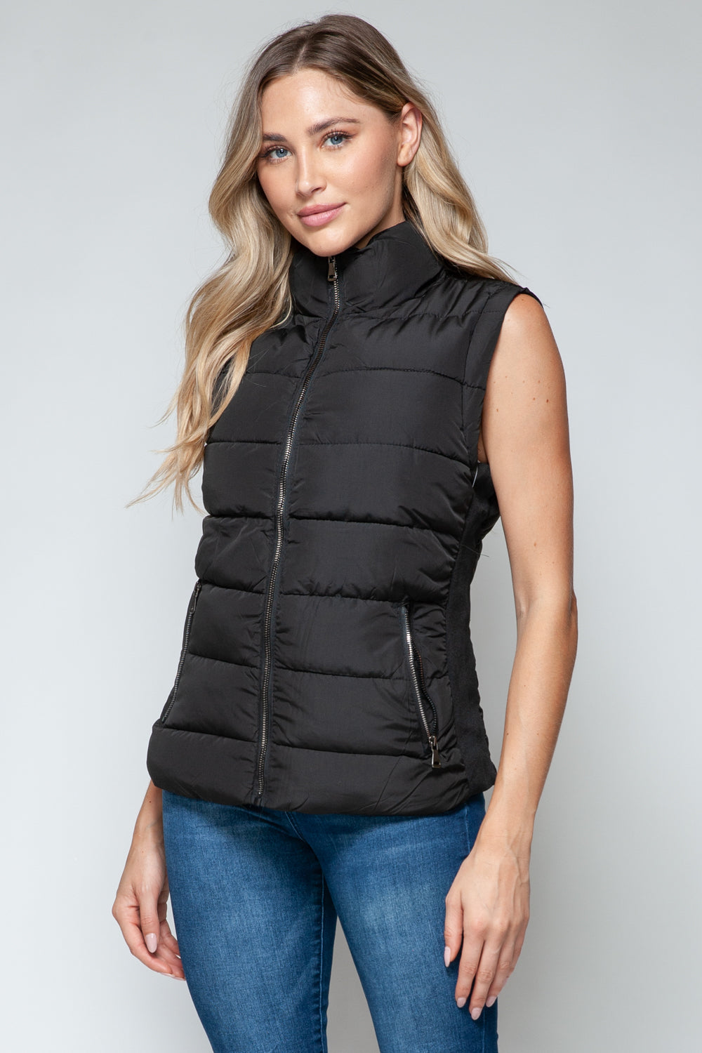 Apres Ski Zip Up Vest- Black