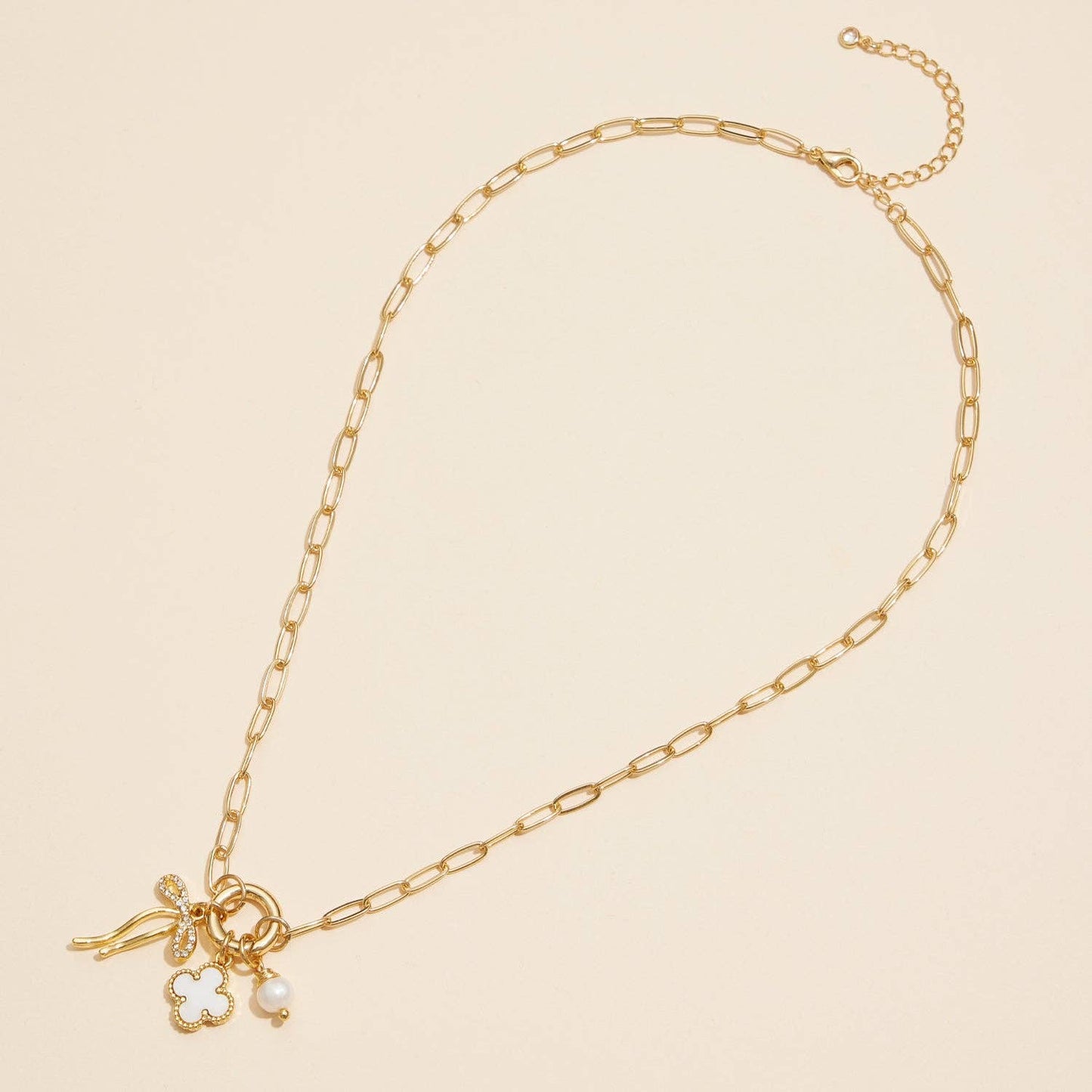 Bow Charm Necklace Gift Set