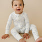 Blue Belle Ribbed Bamboo Zippy Romper