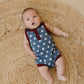 Navy Stars Henley Bamboo Romper