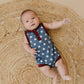 Navy Stars Henley Bamboo Romper