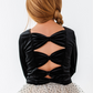 Black Velvet | Bow Back Long Sleeve Top