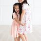 Peach Short Sleeve Pocket Twirl Dress