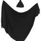 Black Swaddle Blanket and Hat Set